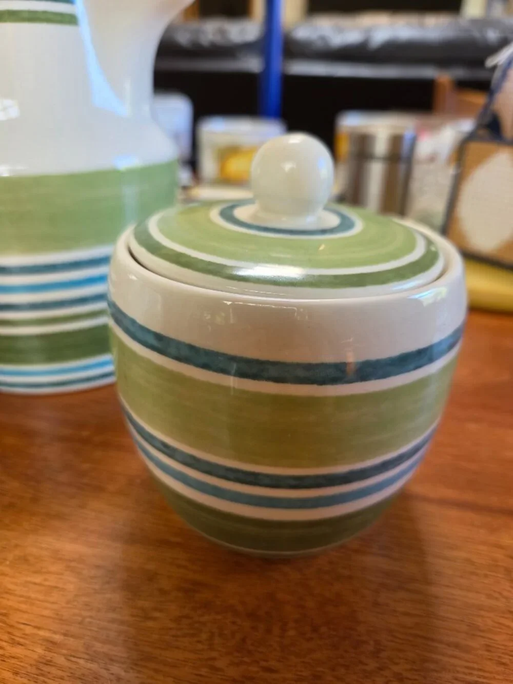 Johnson brothers three piece set includes pitcher,creamer sugar with top